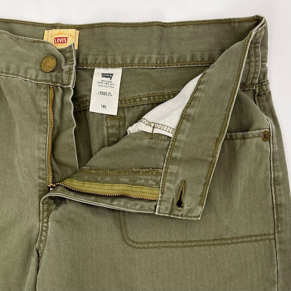 Women’s Levi’s Green Cotton Twill Pant 16 Long - Picture 6 of 8